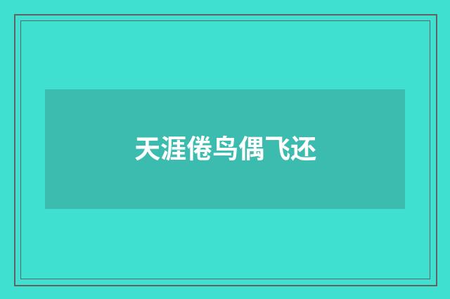 天涯倦鸟偶飞还