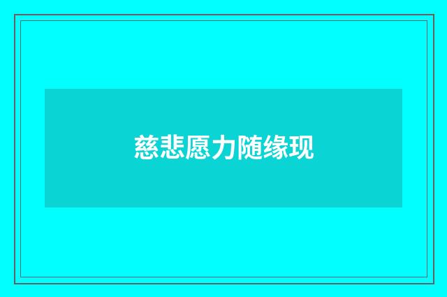 慈悲愿力随缘现