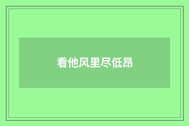 看他风里尽低昂