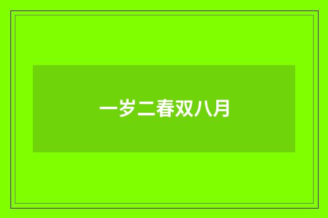 一岁二春双八月