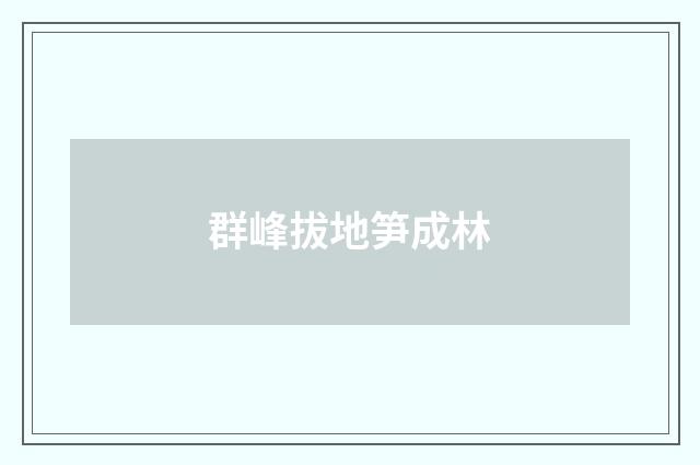 群峰拔地笋成林