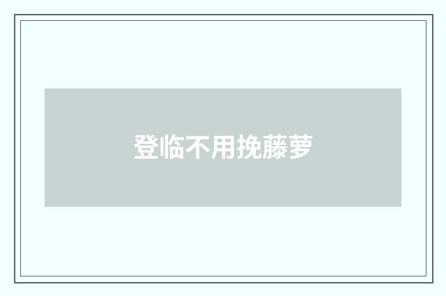 登临不用挽藤萝