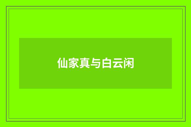 仙家真与白云闲
