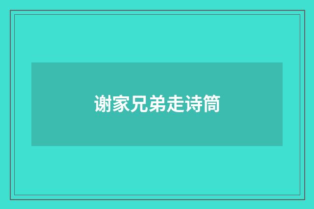 谢家兄弟走诗筒