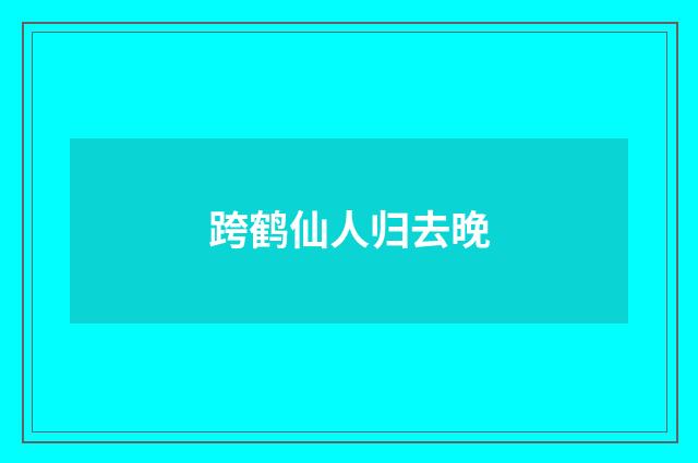 跨鹤仙人归去晚