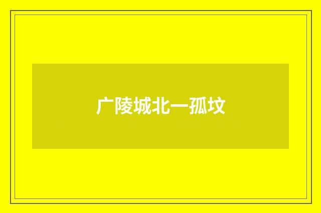 广陵城北一孤坟