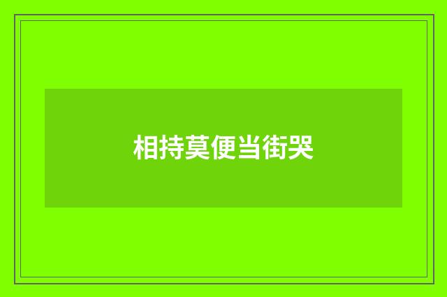 相持莫便当街哭