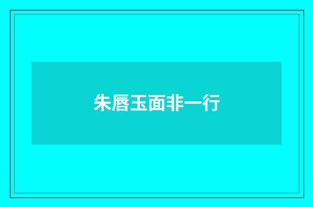 朱唇玉面非一行