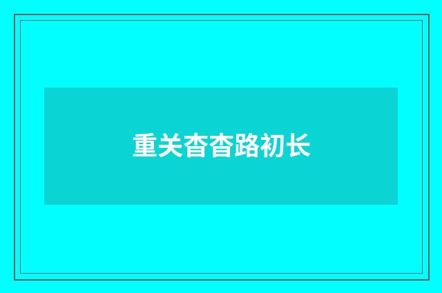 重关杳杳路初长