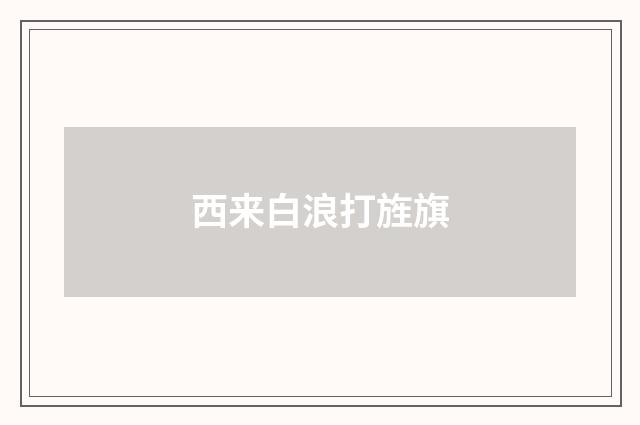 西来白浪打旌旗
