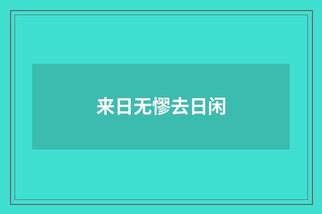 来日无憀去日闲