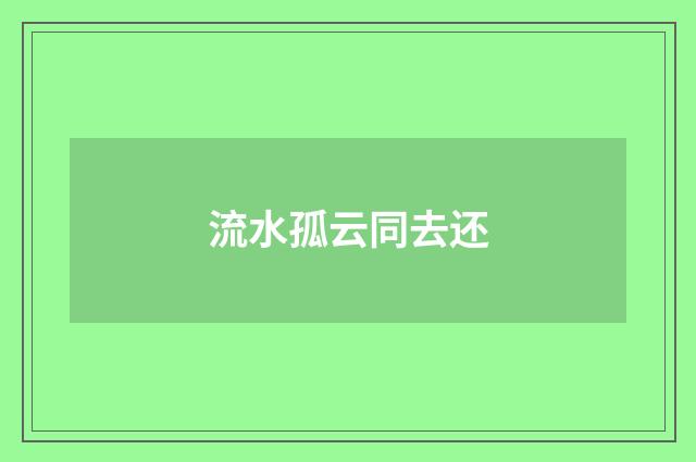 流水孤云同去还