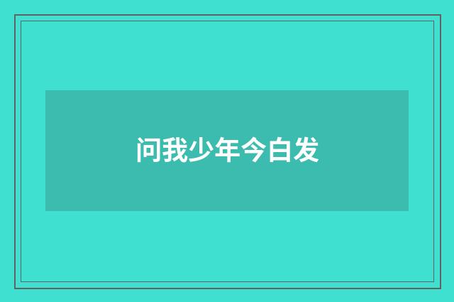 问我少年今白发