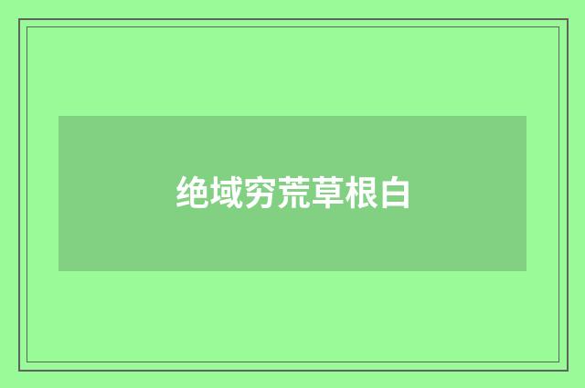 绝域穷荒草根白