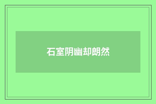 石室阴幽却朗然