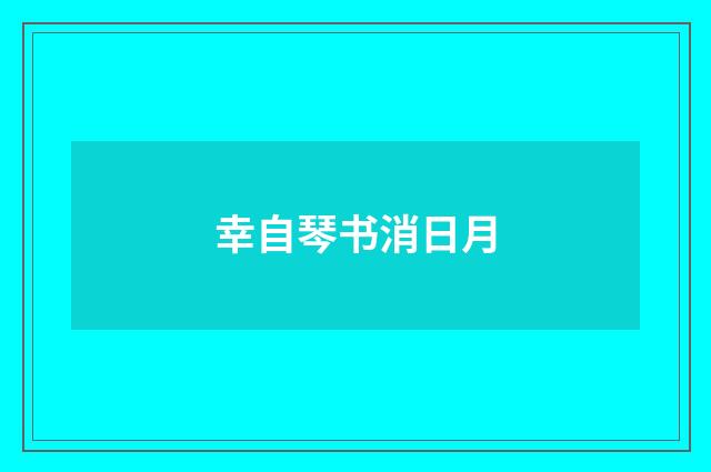 幸自琴书消日月