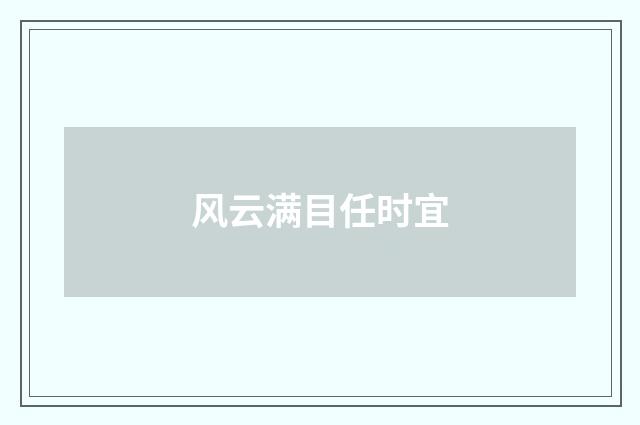 风云满目任时宜