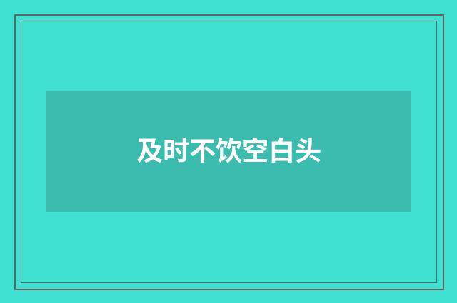及时不饮空白头