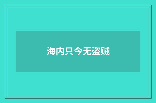 海内只今无盗贼
