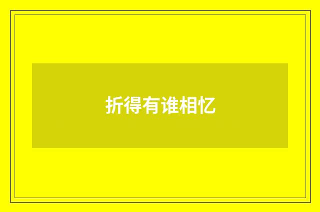 折得有谁相忆