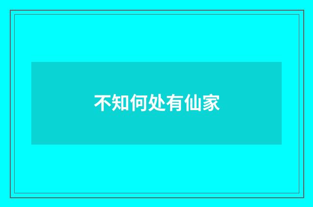 不知何处有仙家