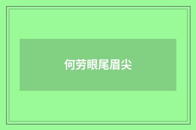 何劳眼尾眉尖