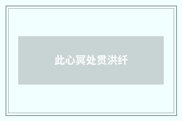 此心冥处贯洪纤