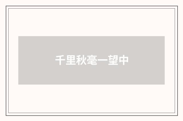 千里秋毫一望中