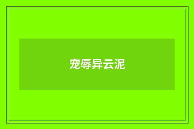 宠辱异云泥
