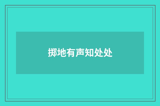 掷地有声知处处