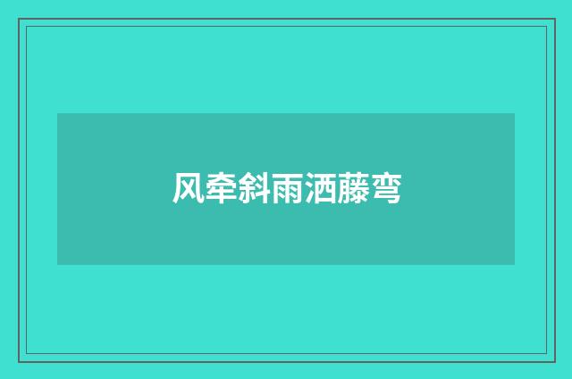 风牵斜雨洒藤弯