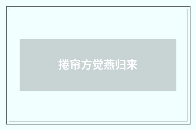 捲帘方觉燕归来