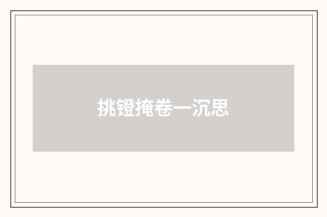 挑镫掩卷一沉思