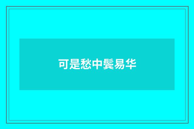 可是愁中鬓易华