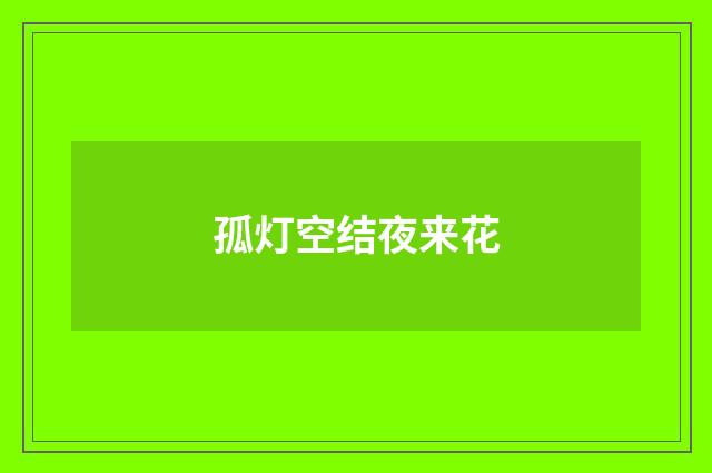 孤灯空结夜来花