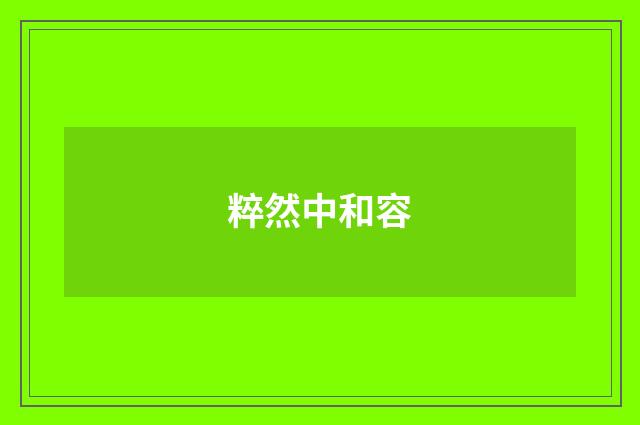 粹然中和容