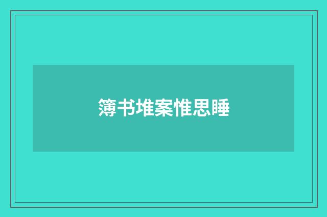 簿书堆案惟思睡