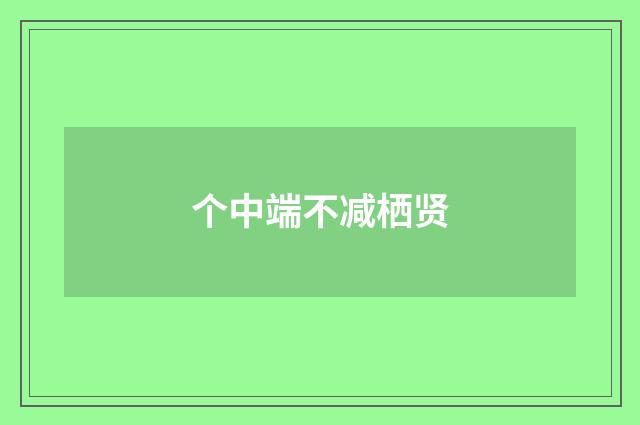 个中端不减栖贤