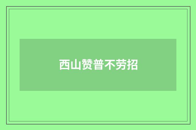 西山赞普不劳招