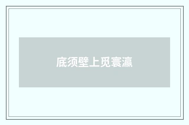 底须壁上觅寰瀛