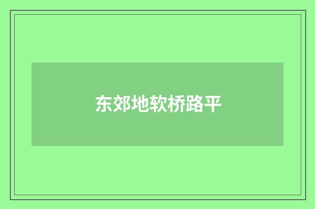 东郊地软桥路平