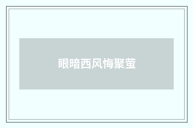 眼暗西风悔聚萤