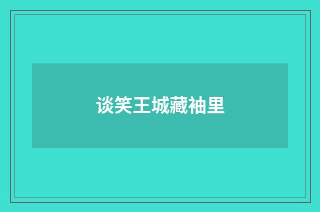 谈笑王城藏袖里