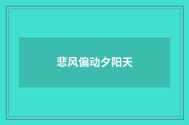 悲风偏动夕阳天