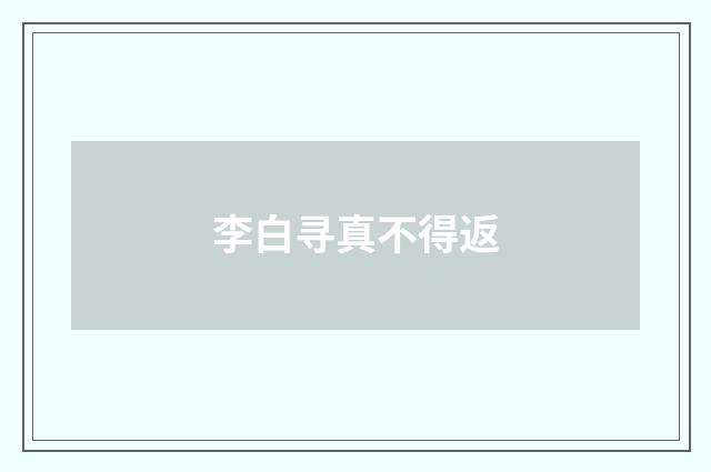 李白寻真不得返