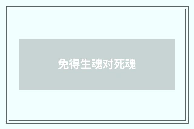 免得生魂对死魂