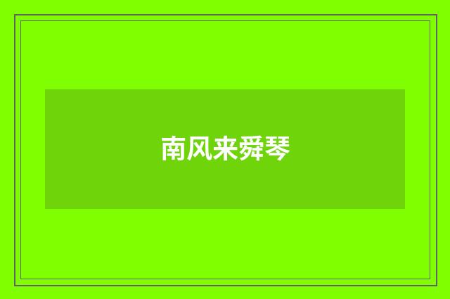 南风来舜琴