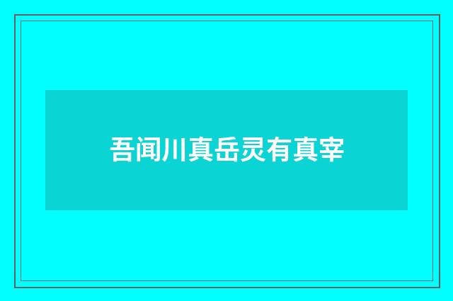 吾闻川真岳灵有真宰