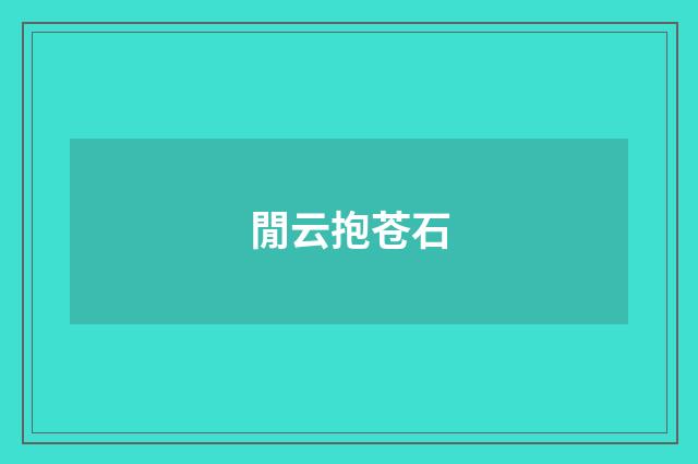 閒云抱苍石