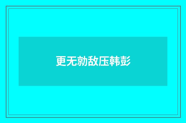 更无勍敌压韩彭